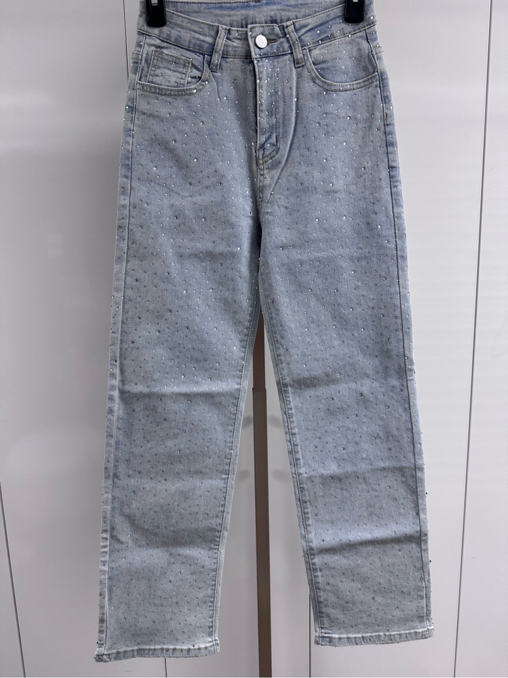 💎FULL CRYSTAL HIGH RISE STRETCH JEANS